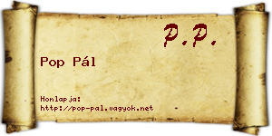 Pop Pál névjegykártya